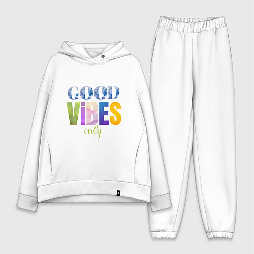 Женский костюм оверсайз  Good vibes only / Белый – фото 1