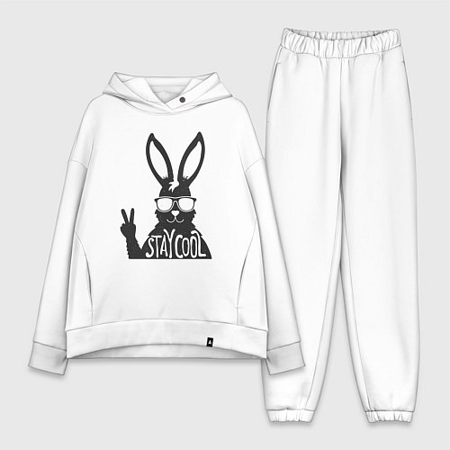 Женский костюм оверсайз Stay cool rabbit / Белый – фото 1