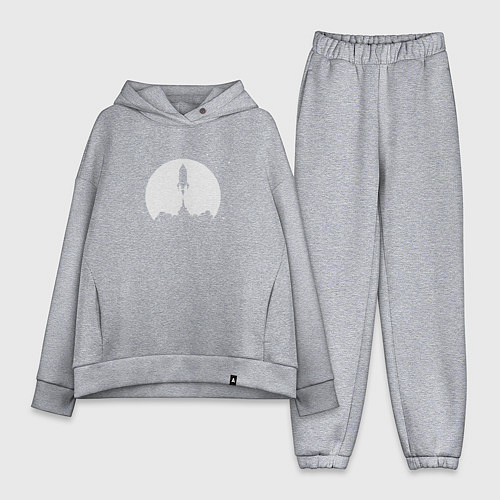 Женский костюм оверсайз Полёт ракеты / Меланж – фото 1