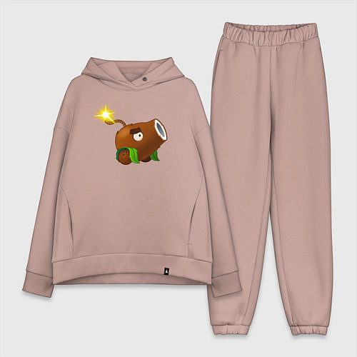 Женский костюм оверсайз Кокосовая пушка / Пыльно-розовый – фото 1