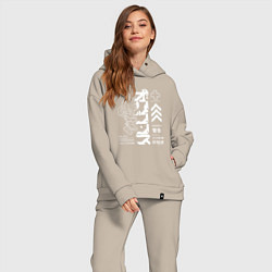 Женский костюм оверсайз Кибер арт, цвет: миндальный — фото 2