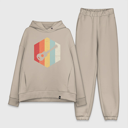 Женский костюм оверсайз Гитарка / Миндальный – фото 1