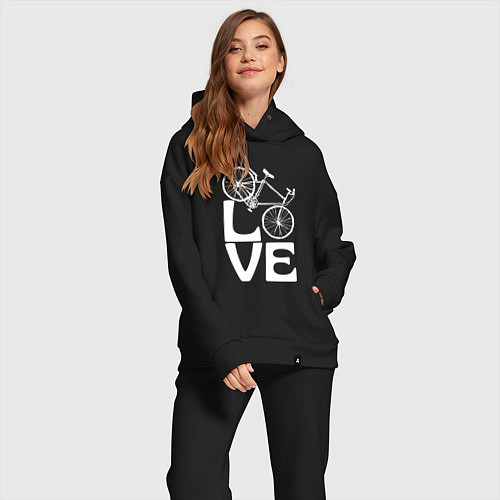 Женский костюм оверсайз Любовь велосипедиста / Черный – фото 2