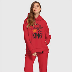 Женский костюм оверсайз Я дочь короля, цвет: красный — фото 2