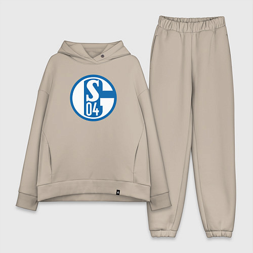 Женский костюм оверсайз Schalke 04 fc club / Миндальный – фото 1