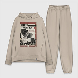 Женский костюм оверсайз Ход королевы винтаж, цвет: миндальный