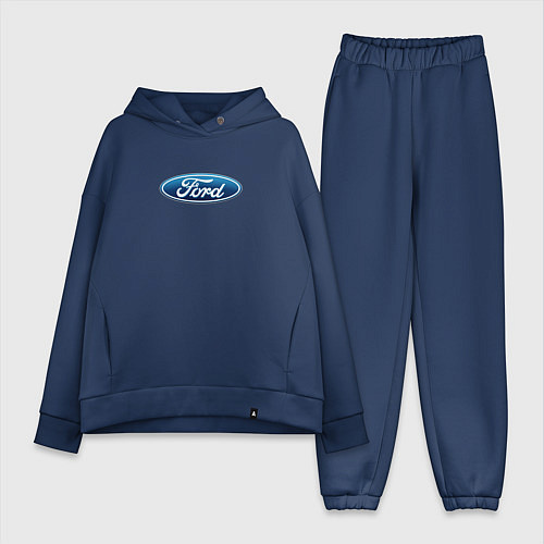 Женский костюм оверсайз Ford usa auto brend / Тёмно-синий – фото 1