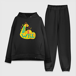 Женский костюм оверсайз Я могу я сделаю, цвет: черный