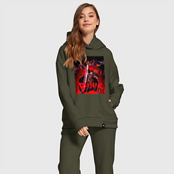 Женский костюм оверсайз Берсерк - Гатс, цвет: хаки — фото 2