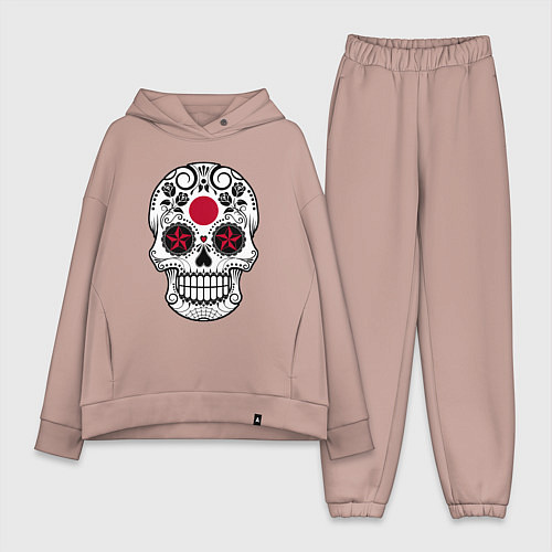 Женский костюм оверсайз Japan skull / Пыльно-розовый – фото 1