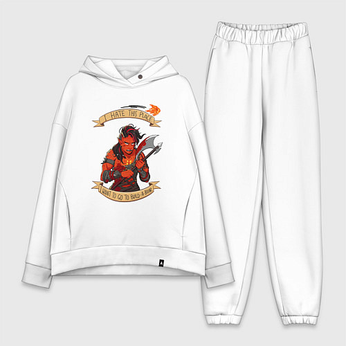 Женский костюм оверсайз Карлах злится - Baldurs Gate 3 / Белый – фото 1