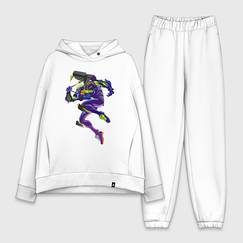 Женский костюм оверсайз Био-робот евангелион 01 / Белый – фото 1