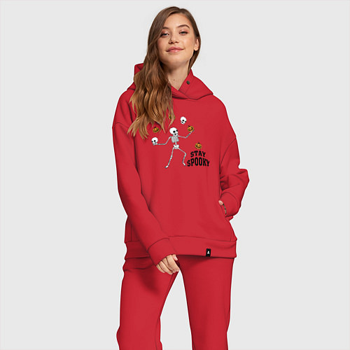 Женский костюм оверсайз Stay spooky / Красный – фото 2