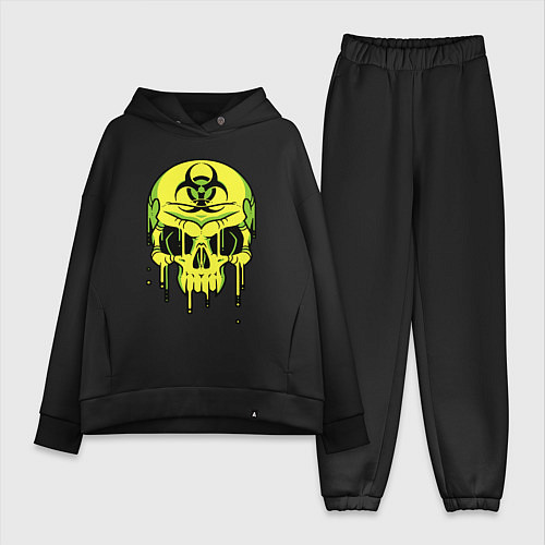 Женский костюм оверсайз Biohazard skull / Черный – фото 1