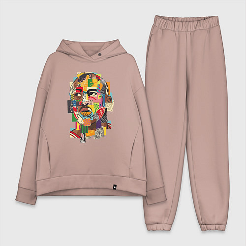 Женский костюм оверсайз Jordan colors / Пыльно-розовый – фото 1