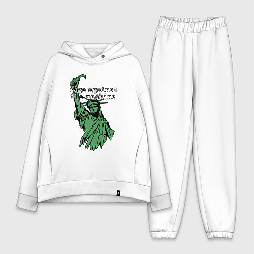 Женский костюм оверсайз Rage Against - statue of liberty / Белый – фото 1