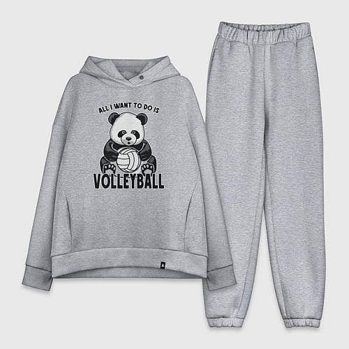 Женский костюм оверсайз Panda volleyball / Меланж – фото 1