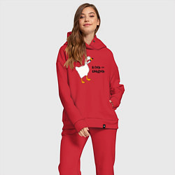 Женский костюм оверсайз Я гусь - крадусь, цвет: красный — фото 2