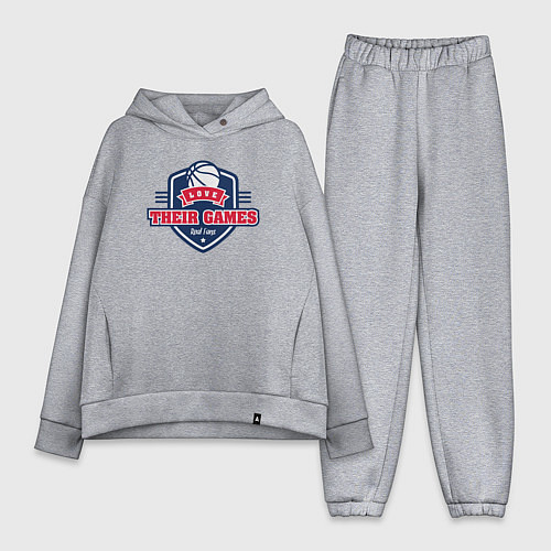 Женский костюм оверсайз Love their games / Меланж – фото 1