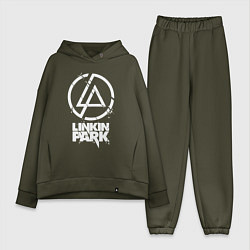 Женский костюм оверсайз Linkin Park - white, цвет: хаки