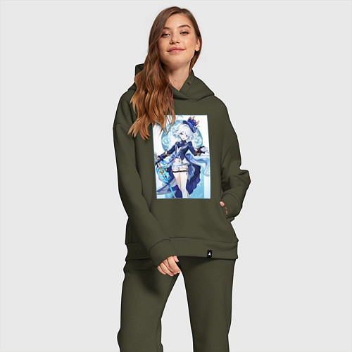 Женский костюм оверсайз Фурина - Геншин импакт / Хаки – фото 2