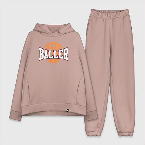 Женский костюм оверсайз Baller style / Пыльно-розовый – фото 1