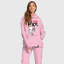 Женский костюм оверсайз New year - rock, цвет: светло-розовый — фото 2