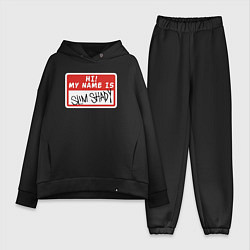 Женский костюм оверсайз Hi my name is, цвет: черный