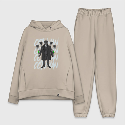 Женский костюм оверсайз Large TV Man / Миндальный – фото 1