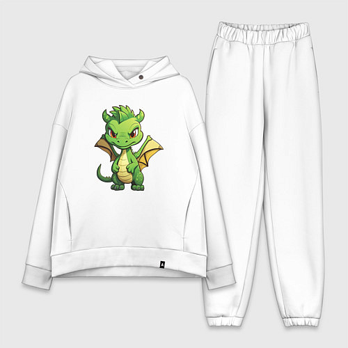 Женский костюм оверсайз Добрый дракон 2024 / Белый – фото 1