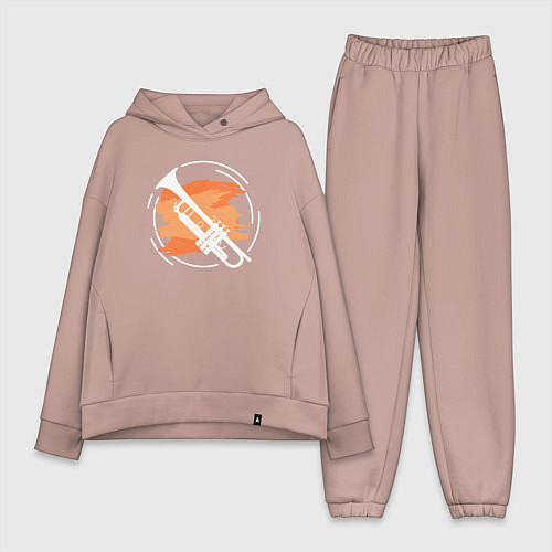 Женский костюм оверсайз Джазовая труба / Пыльно-розовый – фото 1