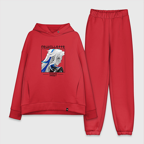 Женский костюм оверсайз Нёвиллет в квадрате / Красный – фото 1