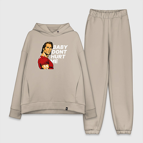 Женский костюм оверсайз Baby dont hurt me - Mike OHearn / Миндальный – фото 1