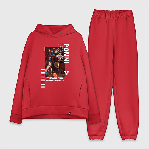 Женский костюм оверсайз Радостная Помни Удивительный цифровой цирк / Красный – фото 1