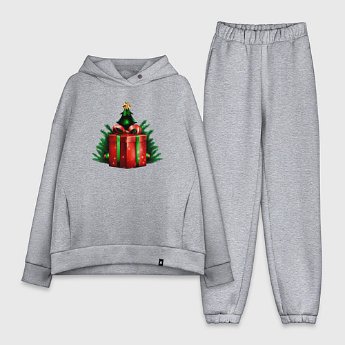 Женский костюм оверсайз Рождественский подарок / Меланж – фото 1
