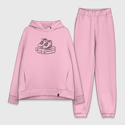 Женский костюм оверсайз Конечки, цвет: светло-розовый