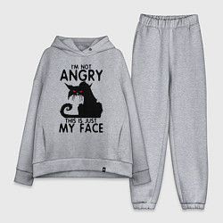 Женский костюм оверсайз I am not angry cat, цвет: меланж