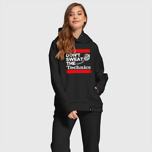 Женский костюм оверсайз Dont sweat the Technics / Черный – фото 2