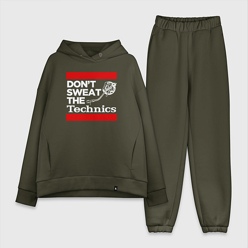 Женский костюм оверсайз Dont sweat the Technics / Хаки – фото 1