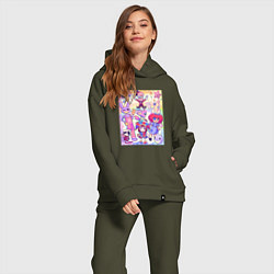 Женский костюм оверсайз The amazing digital circus together, цвет: хаки — фото 2