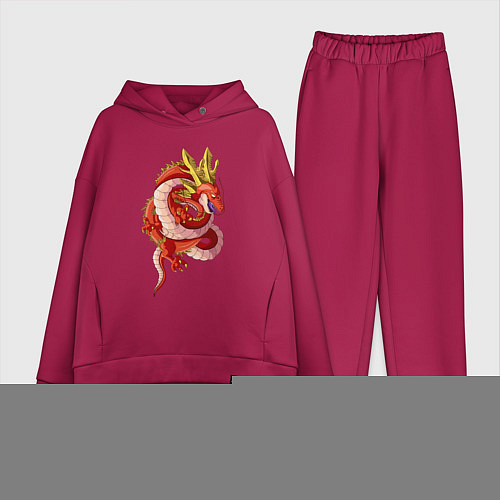 Женский костюм оверсайз Кровавый дракон / Маджента – фото 1