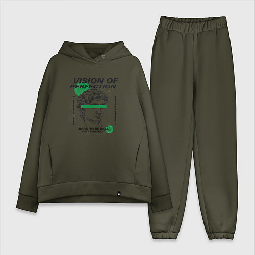 Женский костюм оверсайз Статуя Давида streetwear / Хаки – фото 1