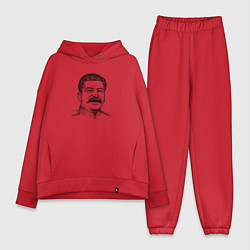 Женский костюм оверсайз Сталин улыбается, цвет: красный