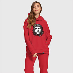 Женский костюм оверсайз Че Гевара портрет, цвет: красный — фото 2