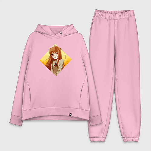 Женский костюм оверсайз Улыбка волчицы / Светло-розовый – фото 1