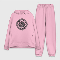 Женский костюм оверсайз Роза ветров, цвет: светло-розовый