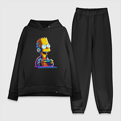 Женский костюм оверсайз Bart is an avid gamer, цвет: черный