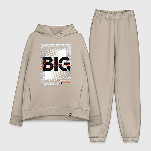 Женский костюм оверсайз Big dream streetwear / Миндальный – фото 1