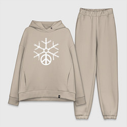 Женский костюм оверсайз Peace snow, цвет: миндальный