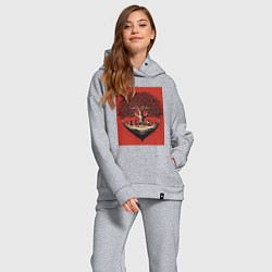 Женский костюм оверсайз Love tree, цвет: меланж — фото 2